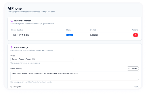 Step 2: deploy chat widget and voice phone line